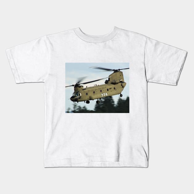 US Army CH-47F Chinook Kids T-Shirt by acefox1